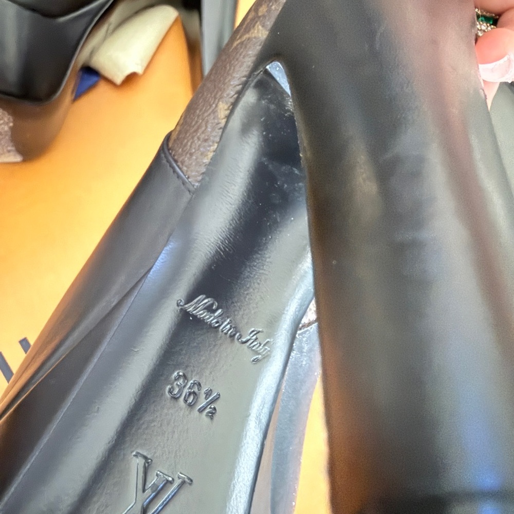 Louis Vuitton Monogram Black and Brown Heeled Boots size 6 - Picture 3 of 16